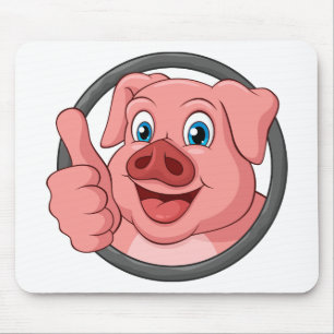 Tapis De Souris Cute Pig Gift Farmer Country Farm Girl Cartoon