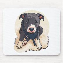 Cute Pitbull Puppy Dog Cartoon Design