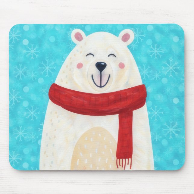 Tapis De Souris Cute Polar Bear Winter Mousepad (Devant)