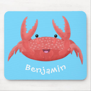 Tapis De Souris Cute red spotty crab cartoon illustration