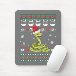 Tapis De Souris Cute serpent laide doux Noël Light Pyjama