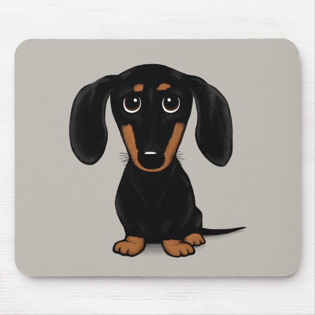 Tapis De Souris Cute Short Haired Black et Tan Dachshund (Devant)