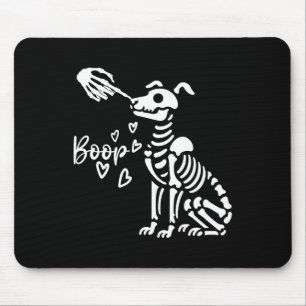 Tapis De Souris Cute Squelette Main Boop Chien Drôle Halloween