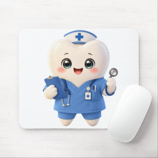 Tapis De Souris Cute Tooth Nurse Mouse Pad | Dental Gift
