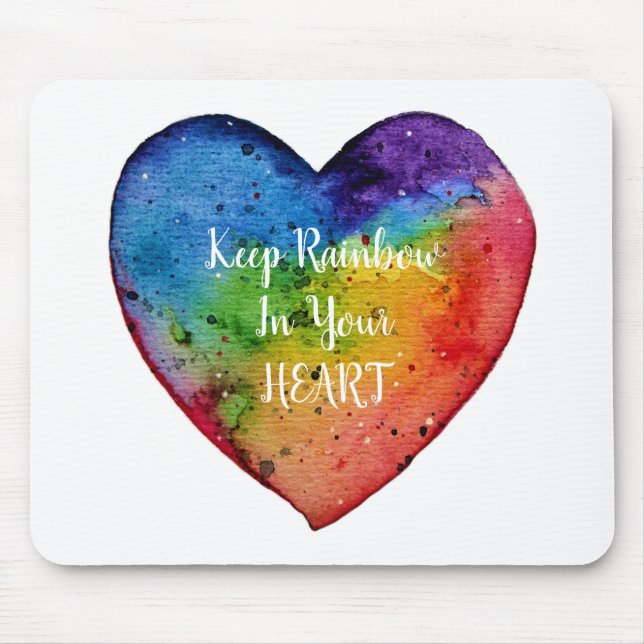 Tapis De Souris Cute Watercolor Rainbow (Devant)