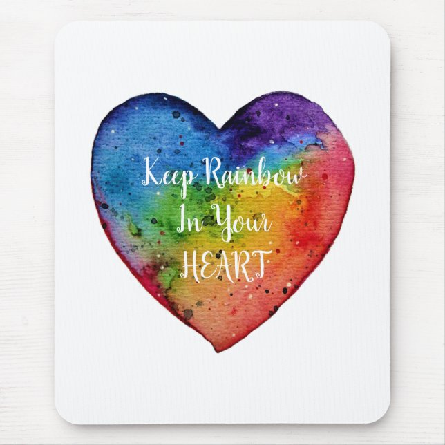 Tapis De Souris Cute Watercolor Rainbow (Devant)