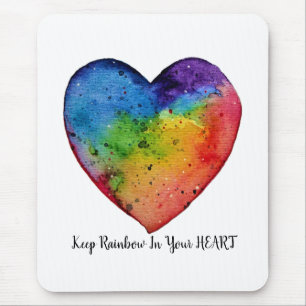 Tapis De Souris Cute Watercolor Rainbow