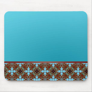 Tapis de souris Cyan Bleu Marron Élégant