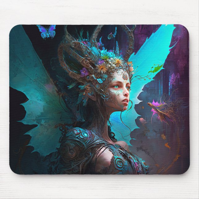 Tapis De Souris Cyber Fairy Imaginaire Art (Devant)