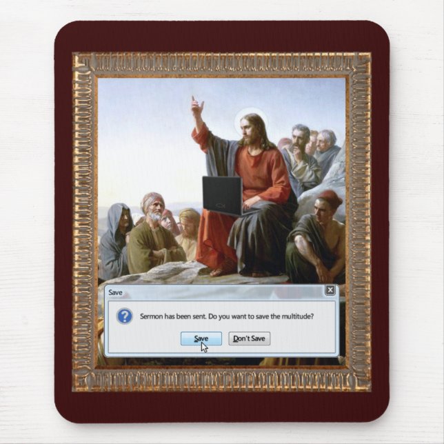 Tapis De Souris Cyber Sermon drôle (Devant)