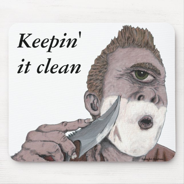 Tapis De Souris Cyclops grecs Couteau Rasage Imaginaire Art Souris (Devant)