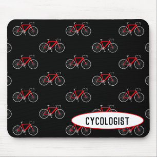 Tapis De Souris cycologue vélo rouge sur noir
