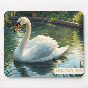 Tapis de souris Cygne du Jardin public de Boston,