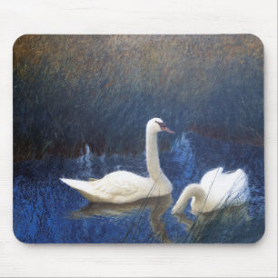 Tapis De Souris Cygnes en roseaux, Bruno Liljefors