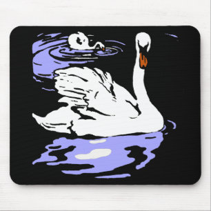 Tapis De Souris Cygnes victoriens de coupe de bois Mousepad