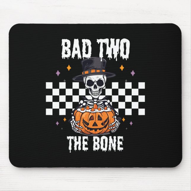 Tapis De Souris D Au Costume D'Halloween Squelette Osseux (Devant)