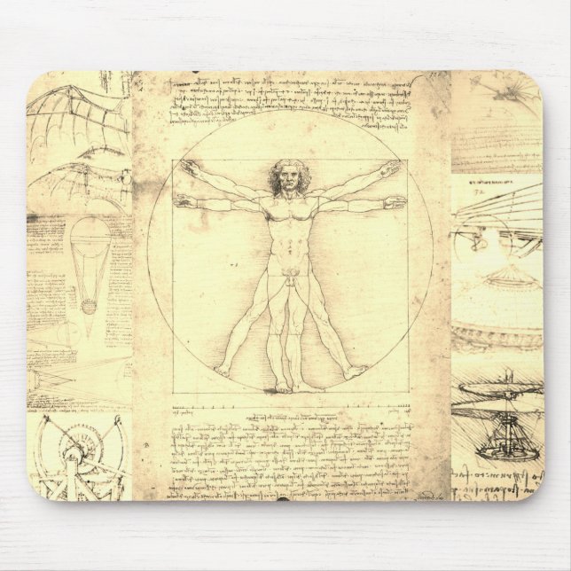 Tapis De Souris Da Vinci Vitruvian Collage (Devant)