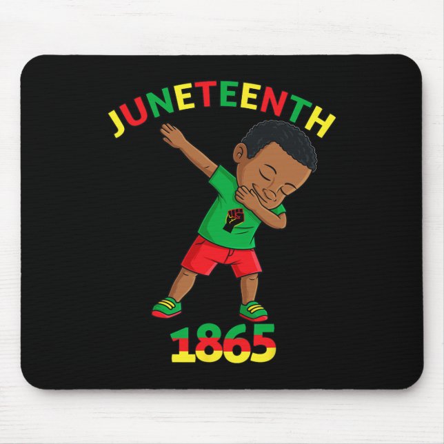 Tapis De Souris Dabbing Black King Junetdix Melanin Brown peau B (Devant)