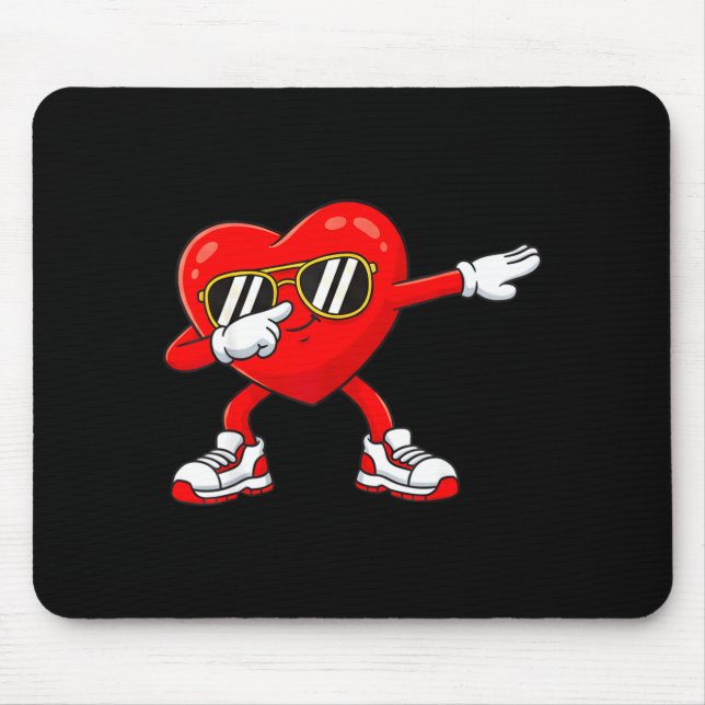 Tapis De Souris Dabbing Heart Funny Toddler Girls Kids Boys Valent (Devant)