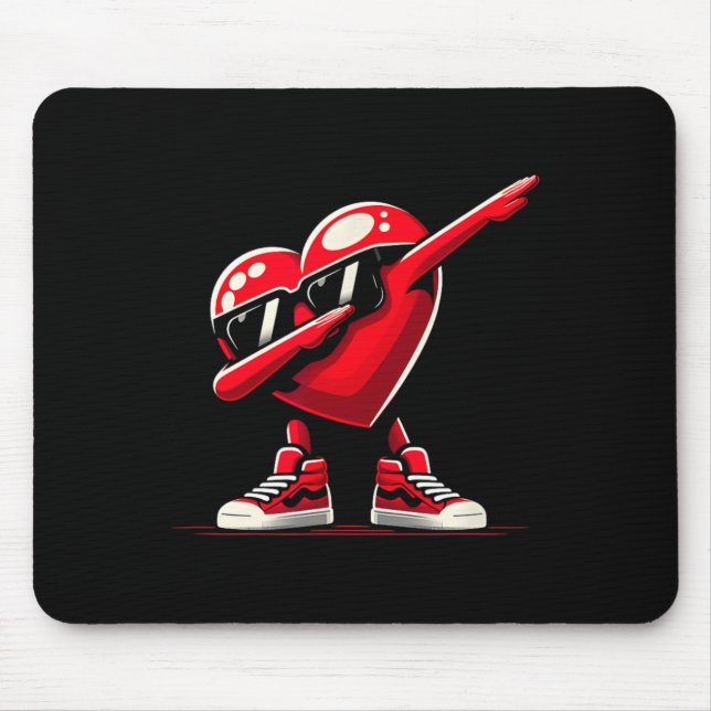 Tapis De Souris Dabbing Heart Funny Valentine Design Perfect For F (Devant)