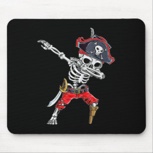 Tapis De Souris Dabbing Skeleton Pirate drôle Halloween enfants Jo