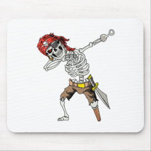 Tapis De Souris Dabbing Skeleton Pirate Halloween Jolly roger pour