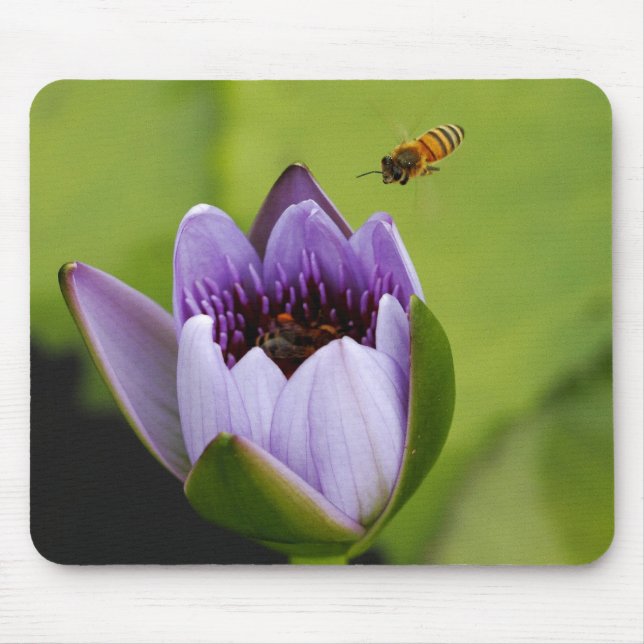 Tapis de souris d'abeille et de fleur (Devant)