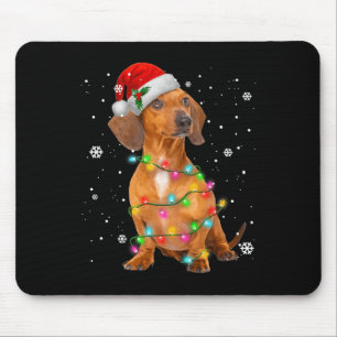 Tapis De Souris Dachshund Chiens Arbre Noël Noël Noël Cadeaux Pour