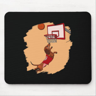 Tapis De Souris Dachshund Chiweenie Wiener Dog Jouer Au Basket-Bal