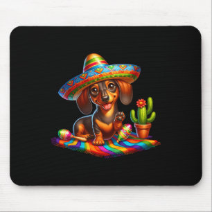 Tapis De Souris Dachshund drôle disant salut Cinco De Mayo Sombrer