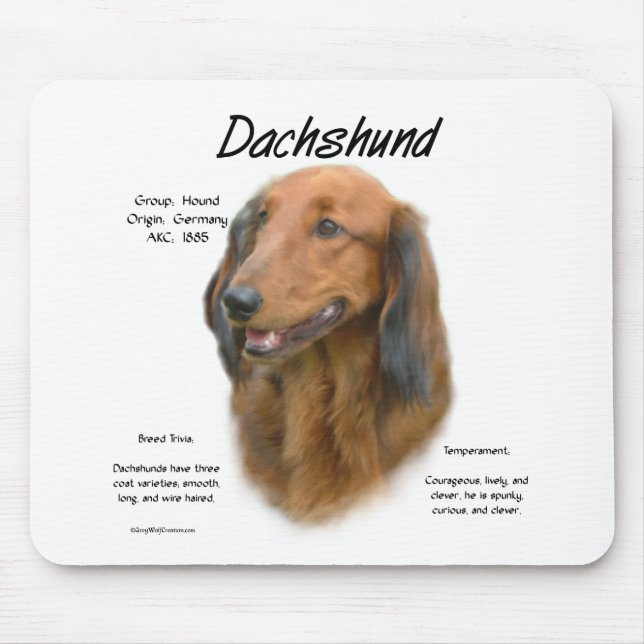 Tapis De Souris Dachshund (longhair) Conception de l'histoire (Devant)