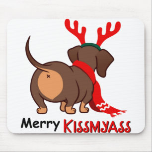 Tapis De Souris Dachshund merry kissmyass xmas amant dachshund chi