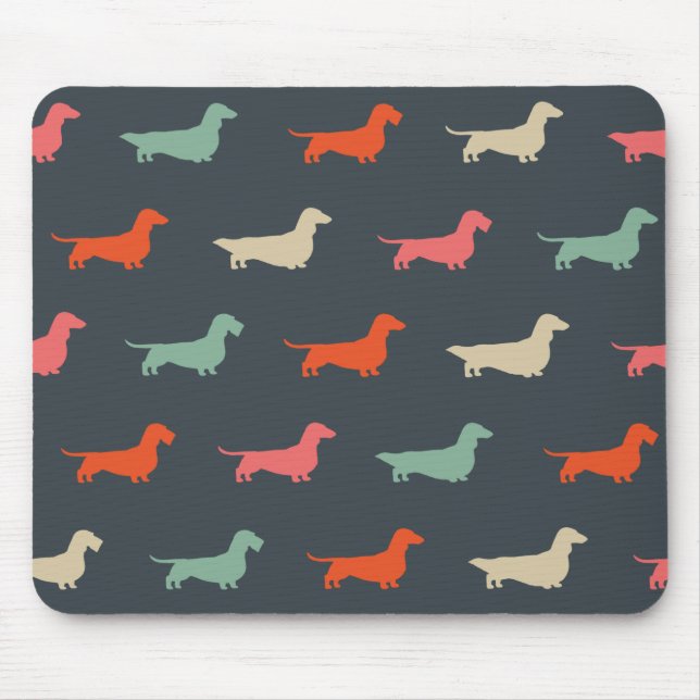 Tapis De Souris Dachshund Silhouettes Wiener Amoureux des chiens (Devant)