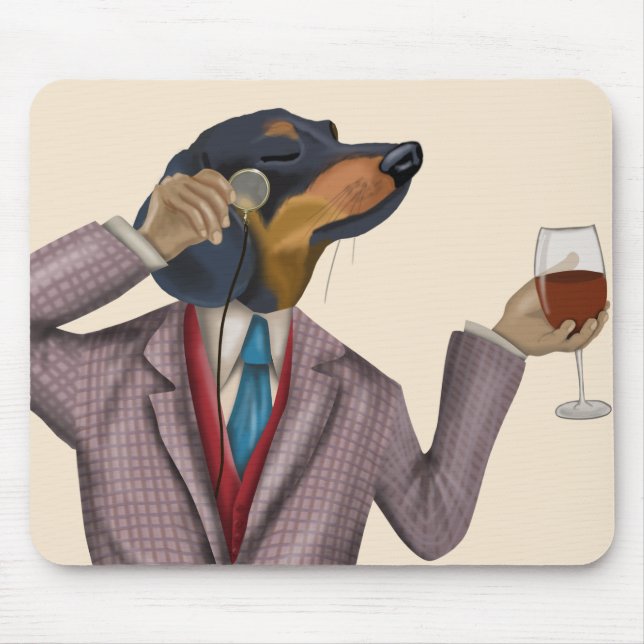 Tapis De Souris Dachshund Wine Snob (Devant)
