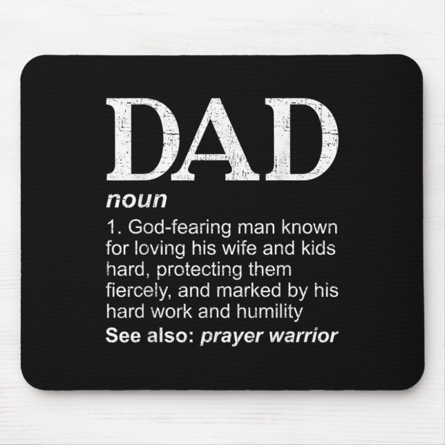 Tapis De Souris Dad Definition Father's Day Daddy Christian Dad  (Devant)