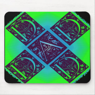 Tapis De Souris Dad Fancy Text Green Blue Background