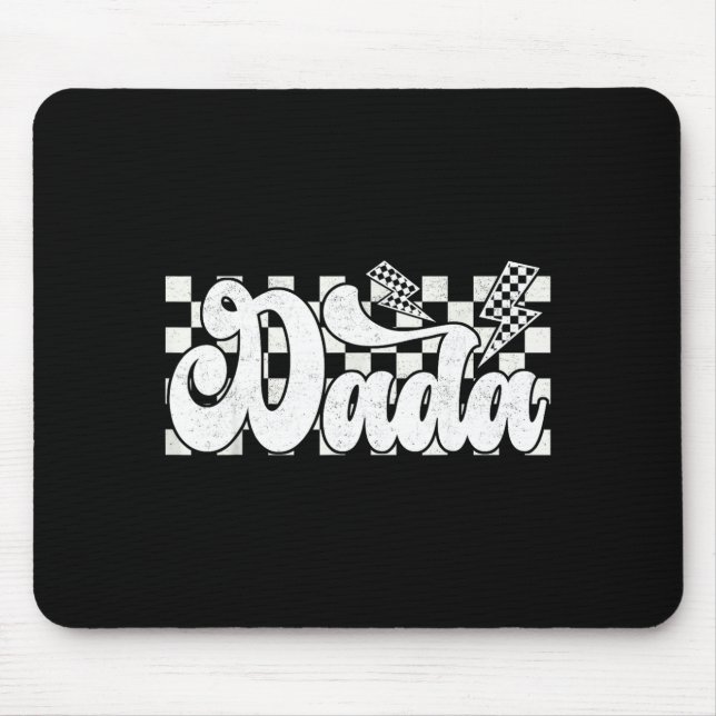 Tapis De Souris Dada Lightning Checkered Father's Day Dad Grandpa  (Devant)
