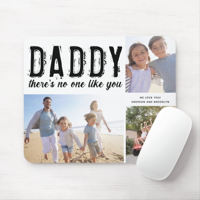 Tapis De Souris Daddy Photo Collage Fête des pères Cadeau (Avec souris)