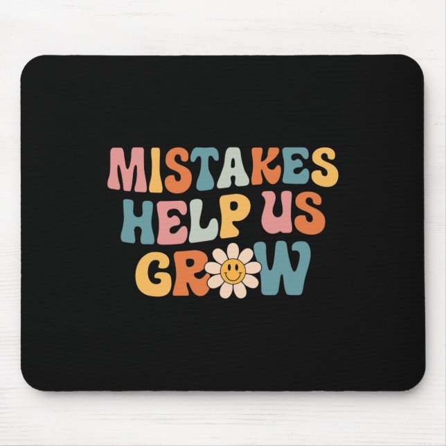 Tapis De Souris Daisy Croissance Positive Mindset Retro Enseignant (Devant)