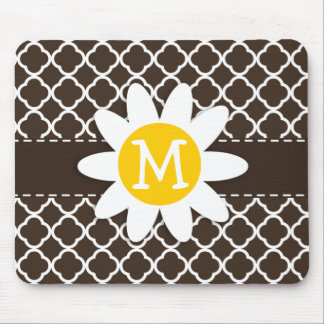 Tapis De Souris Daisy sur Bister Brown Quatrefoil