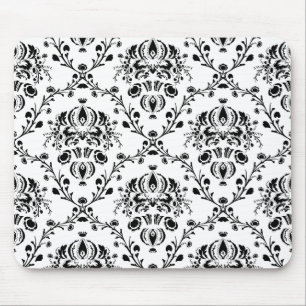 Tapis De Souris Damask blanc et noir