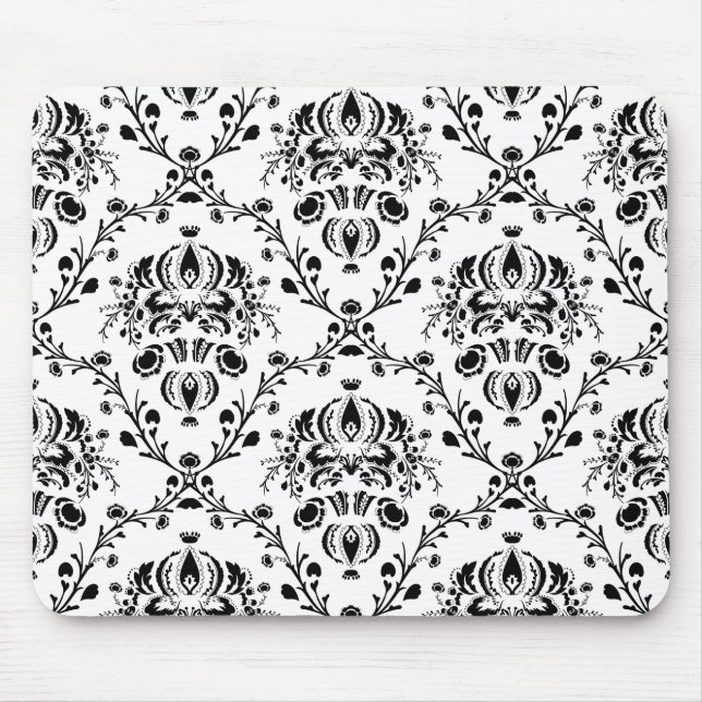 Tapis De Souris Damask blanc et noir (Devant)