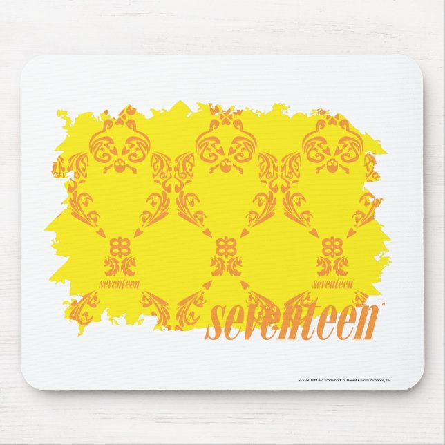 Tapis De Souris Damassé 2 jaune-orange (Devant)