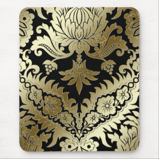 Tapis De Souris DAMASSÉ de CATALINA en OR sur le NOIR