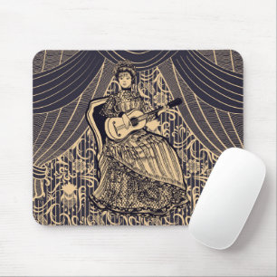 Tapis De Souris Dame avec guitare