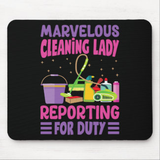 Tapis De Souris Dame de nettoyage merveilleuse se présentant pour
