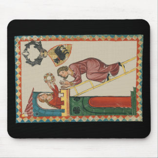 Tapis De Souris Dame offrant un cadeau à un prétendant, 14e siècle