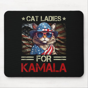 Tapis De Souris Dames pour Kamala Chat Drôle 2024 Président Kamala