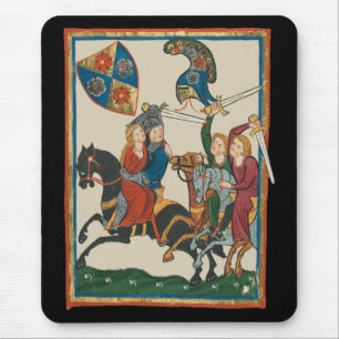 Tapis De Souris Damsel In Distress, Art Médiéval Du XIVe Siècle
