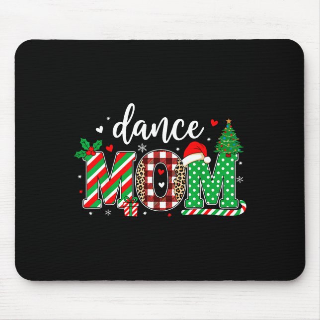 Tapis De Souris Dance Mom Christmas Buffalo Plaid Leopard Santa Ha (Devant)